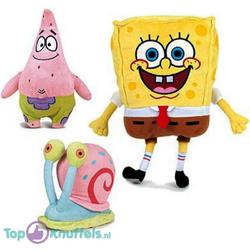 SpongeBob SquarePants Pluche Knuffel Set van 3! (20 cm) | Spongebob Plush Peluche | Patrick Ster, Gerrit de Slak & Spongebob! | Speelgoed knuffeldier knuffelpop voor kinderen